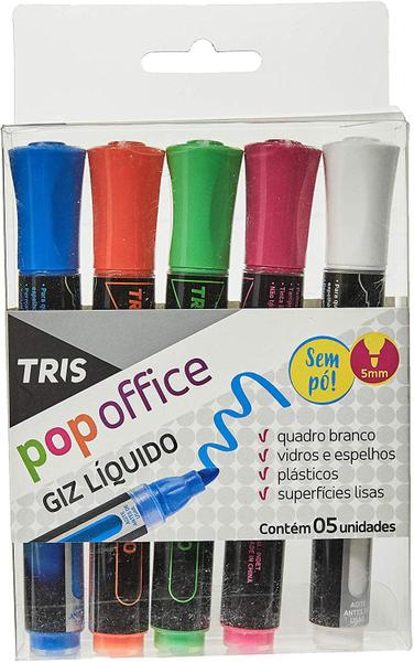 Giz Líquido Tris Pop Office 5 Cores