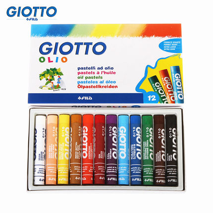 Giz Pastel Oleoso Giotto 11mm 12 Cores