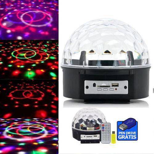 Globo de Luz para Festa com Bluetooth USB e Pen Drive Bola Maluca Magic Ball 6 Cores