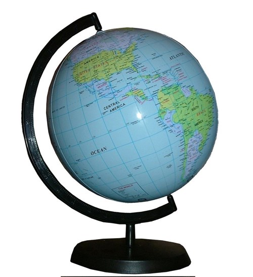Globo Terrestre Inflável 36 Cm Planisferio Mapa Miniatura