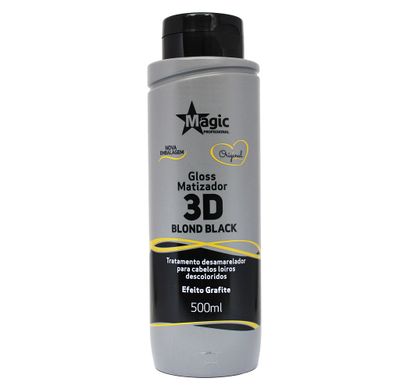 Gloss Matizador 3D Blond Black Efeito Grafite 500ml - Magic Profissional