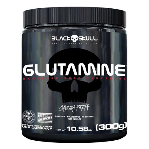 Glutamina 300G - Black Skull Sem Sabor