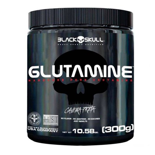 Glutamina Caveira Preta - 300G - Black Skull
