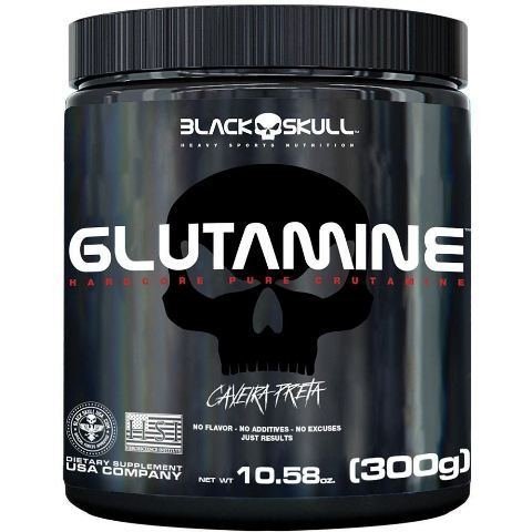 Glutamine 300G - Black Skull Caveira Preta (300G)