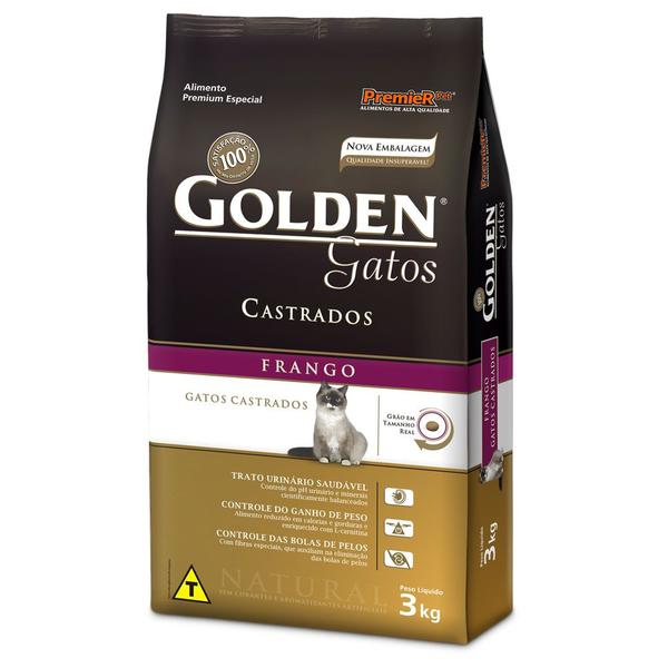 Golden Gatos Adulto Castrados Frango 03 Kg - Marca