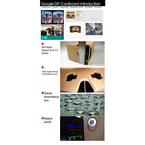 Google Cardboard com Nfc Tag Valencia Qualidade 3d Vr Óculos de Realidade Virtual