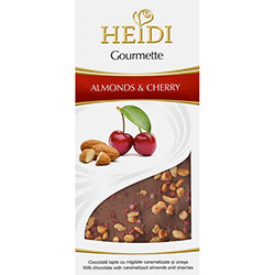Gourmette ao Leite com Amendoas Caramelizadas e Cereja Heidi - 100g