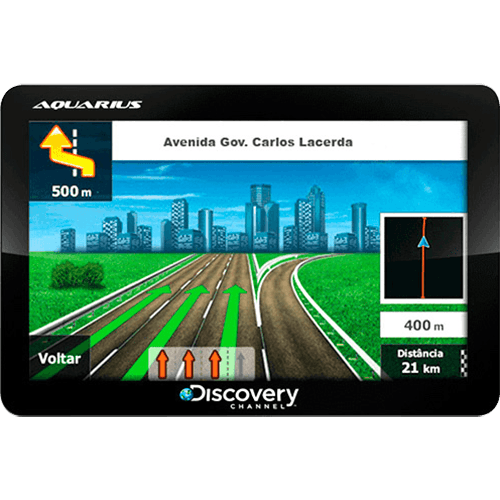 GPS Automotivo Aquarius Discovery Channel 5.0" Slim Touch Screen com TV Digital