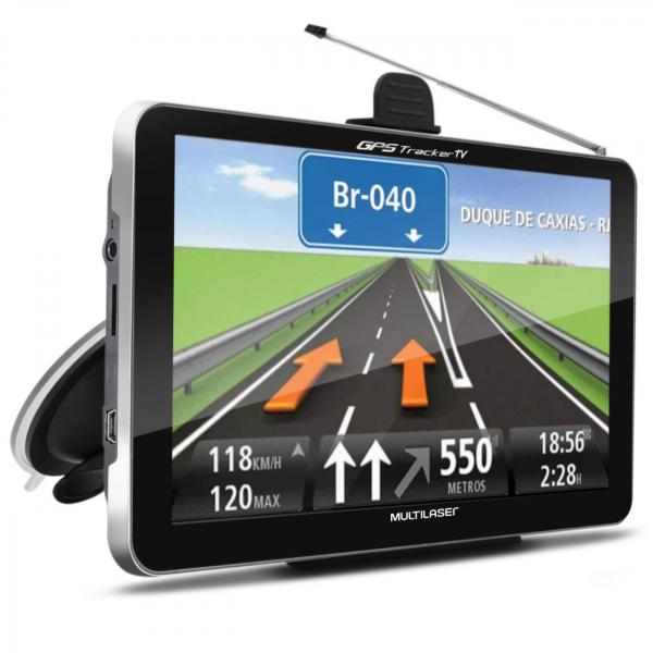 GPS Automotivo Multilaser Tracker GP038 3 7,0 Pol TV Digital Alerta Radar Touchscreen Leitor E-Book