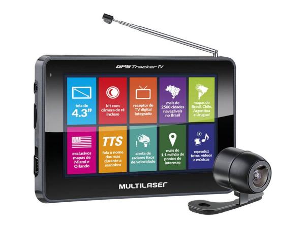Tudo sobre 'GPS Automotivo Multilaser Tracker III Tela 4.3” - Touch TV Digital com Câmera de Ré'