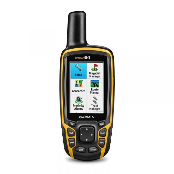 GPS Esportivo Portátil Garmin GPSMAP 64 Preto e Amarelo com Tela de 2,6" e Memória Interna 4GB