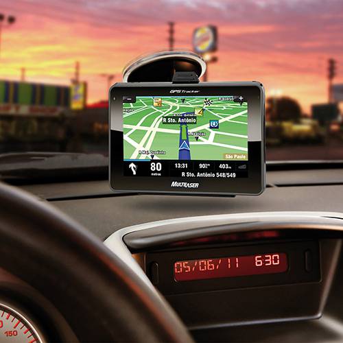 GPS Multilaser GP011 Tracker 2 Slim Tela 4,3"- Função TTS (fala o Nome das Ruas) e Menu de Favoritos