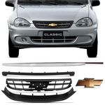 Grade Dianteira Corsa Classic 09 10 + Friso Cromado 7mm + Emblema Chevrolet