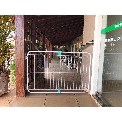 Grade Portão Proteção Segurança Cão 73 Á 115cm Escada Pet