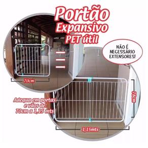 Grade Portão Proteção Segurança Cão 70 Á 115cm Escada Pet Yi
