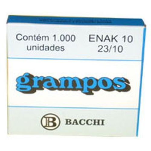 Grampo para Grampeador 23/10 Galvanizado 1000 Grampos Bacchi Caixa