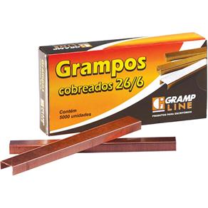 Grampo para Grampeador 26/6 Cobreado 5000 Grampos Caixa