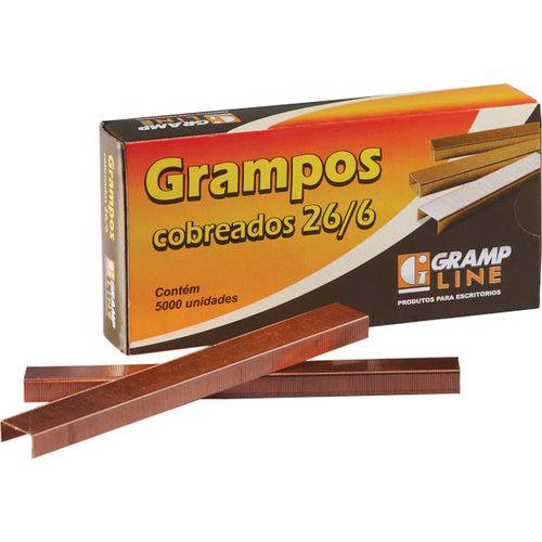 Grampos 26/6 Cobreado Cxc/5000 Gramp Line