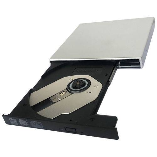 Gravador Cd/Leitor DVD (não Grava DVD) Externo USB 2.0 Prata