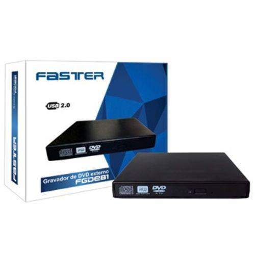 Gravador de DVD+Rw Sata Slim Externo Faster - FGDE81
