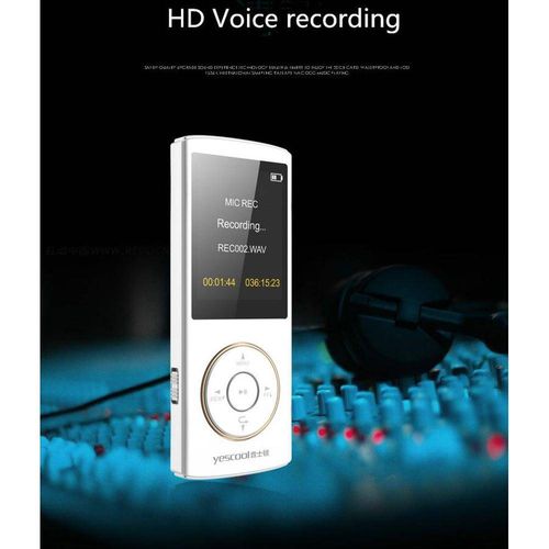 Gravador de Voz Digital Portátil Profissional Mp3 Mp4 Mp5 E-Book Reunião Escuta Yescool X1 8gb