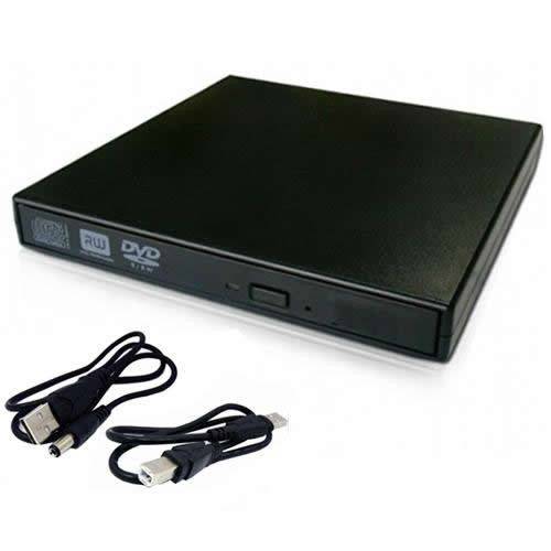 Gravador DVD USB Externo Preto Slim