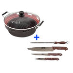 Grill Oriental Original Guassu Churrasqueira para Fogão Mais Kit Churrasco