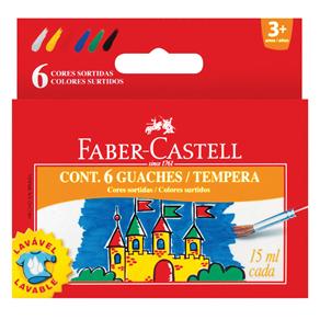 Guache Faber Castell Lavável HT161106L - 6 Cores