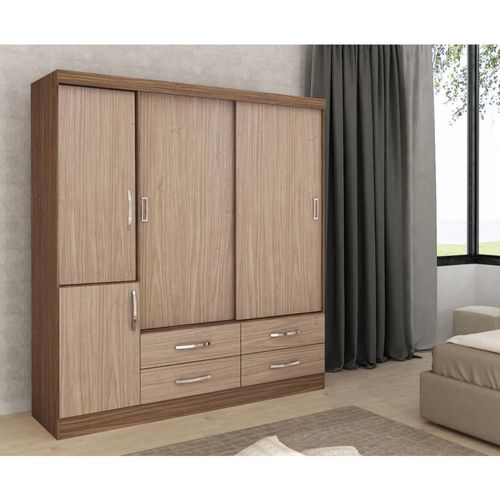Guarda Roupa 4 Portas Lisboa Colibri Móveis – Malbec/riviera