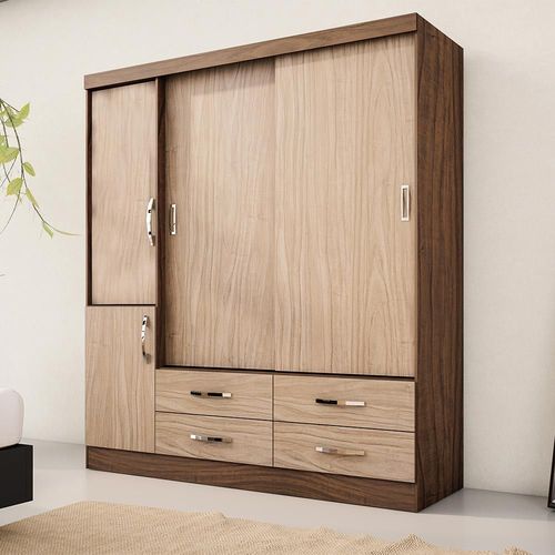 Guarda-roupa 4 Portas Lisboa Malbec/Riviera - Colibri Móveis