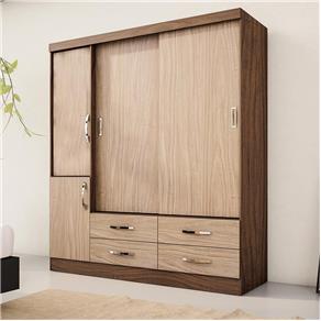 Guarda-roupa - 4 Portas - Marrom Cacau