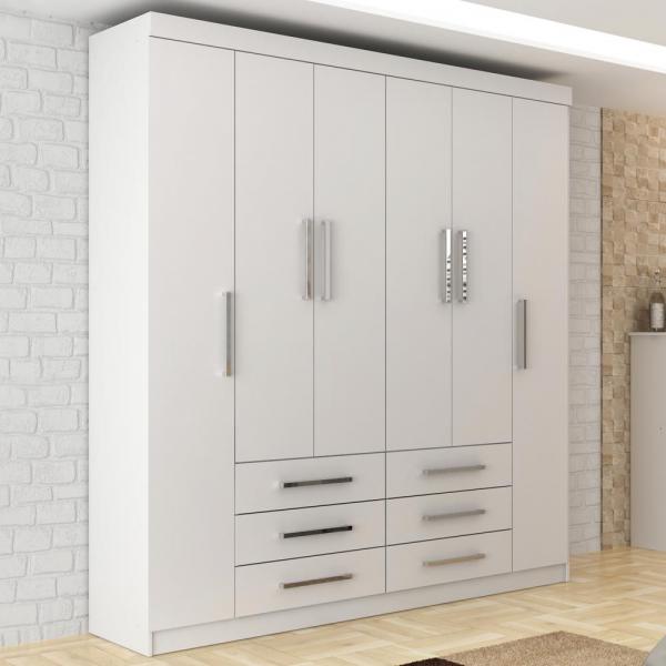 Guarda-roupa 6 Portas 6 Gavetas Veneza 1d061 Branco - Rodial