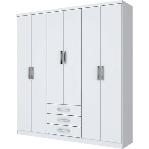 Tudo sobre 'Guarda Roupa Cajú 06 Portas 03 Gavetas Branco Henn'
