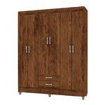 Guarda Roupa Casal 06 Portas Atlantic Imbuia Rustico VLR Moveis