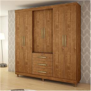 Guarda Roupa Casal 6 Portas Jacarandá Rovere - Kaiki Móveis - Marrom