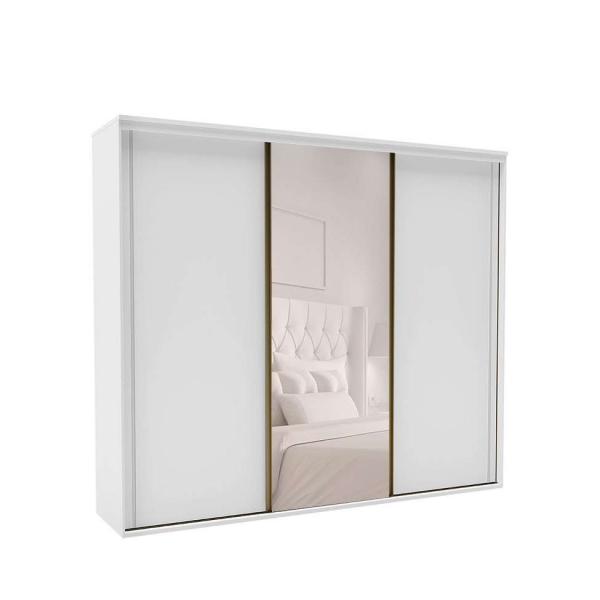 Guarda-Roupa Casal com Espelho Inovatto Ll 3 PT 6 GV Branco - Belmax