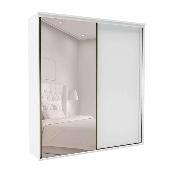 Guarda-Roupa Casal com Espelho Inovatto 2 PT 6 GV Branco - Belmax