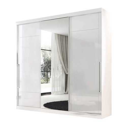 Guarda-roupa Casal Imaginare 3pt 4gv com Espelho Branco
