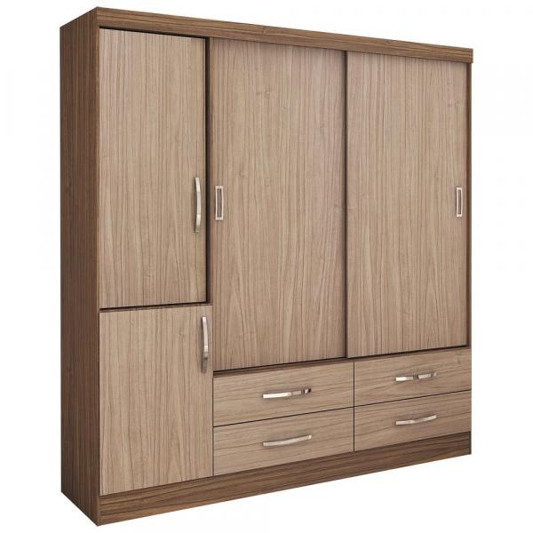 Guarda Roupa Casal Lisboa 4 Portas Malbec com Riviera - Colibri Móveis