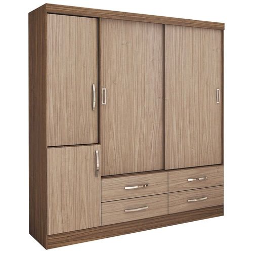 Guarda Roupa Casal Lisboa 4 Portas Malbec com Riviera - Colibri Móveis