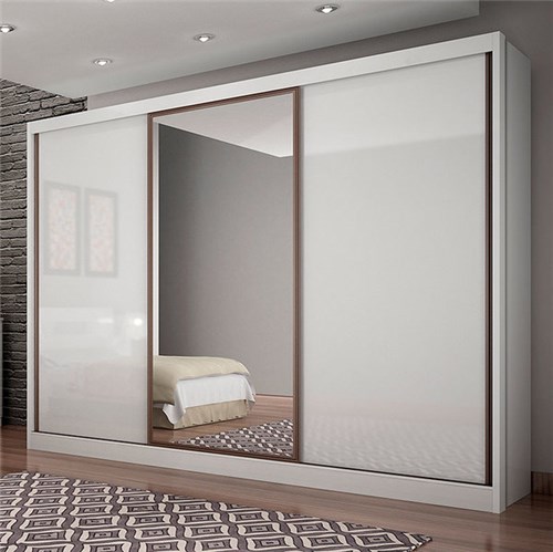Guarda-roupa Casal Spazzio 6 Gavetas C/espelho Novo Horizonte Branco