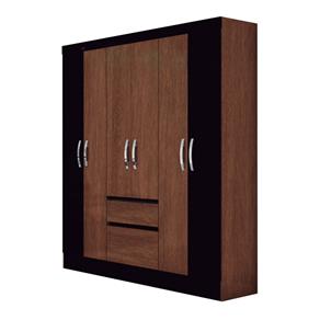 Guarda Roupa Cuba 6 Portas 2 Gavetas Imbuia com Preto - Moval - Marrom