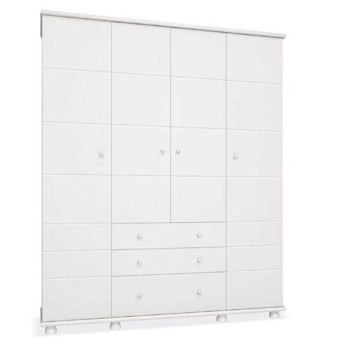 Tamanhos, Medidas e Dimensões do produto Guarda Roupa Diogo 4 Portas - Branco - Imaza Móveis