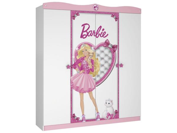 Guarda-Roupa Infantil 4 Portas 2 Gavetas - Pura Magia Barbie Star