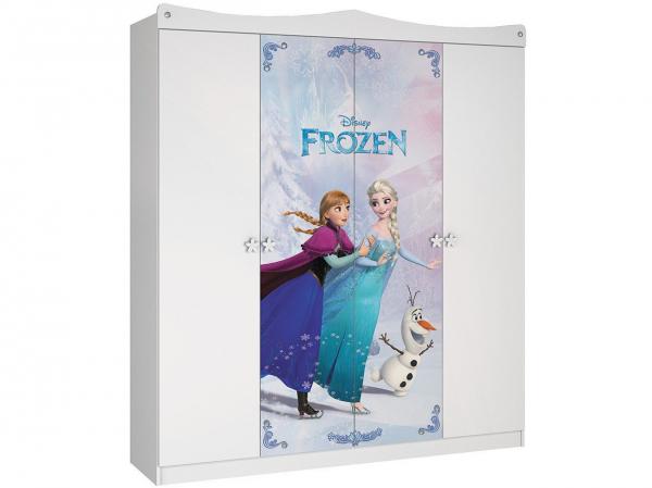 Guarda-Roupa Infantil 4 Portas 2 Gavetas - Pura Magia Frozen Disney Star
