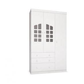 Guarda Roupa Infantil 3 Portas - Branco Acetinado - BRANCO