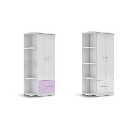 Guarda Roupa Inocencia Flex Branco / Branco e Branco / Lilas