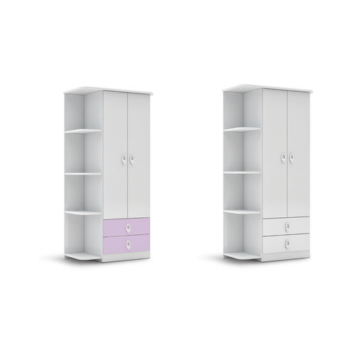 Guarda Roupa Inocencia Flex Branco / Branco e Branco / Lilas