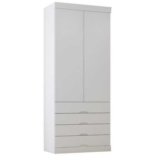 Guarda Roupa 2 Portas 4 Gavetas Italia Branco Acetinado Mademarcs