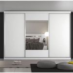 Guarda Roupa 3 Portas de Correr com 1 Espelho Milano Móveis Europa - Branco Acetinado